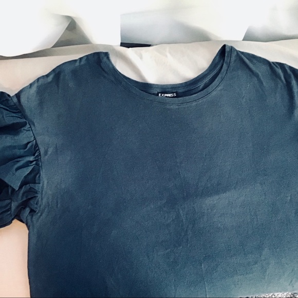 Express Tops - Ruffled Sleeve Tee